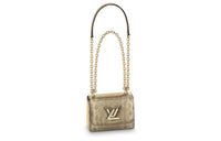 LOUIS VUITTON Twist Snake Leather Shoulder Bag Crossbody Bag Women's Brown