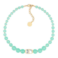 DIOR Metal Necklaces Women's Light Green