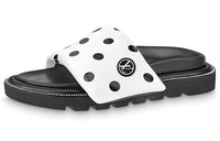 LOUIS VUITTON Slide Slippers Women's White Black
