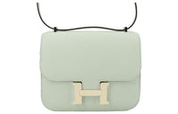 HERMES Constance Epsom Leather Shoulder Bag, Crossbody Bag Mini Women's 0S Vert Fizz Bubble Green