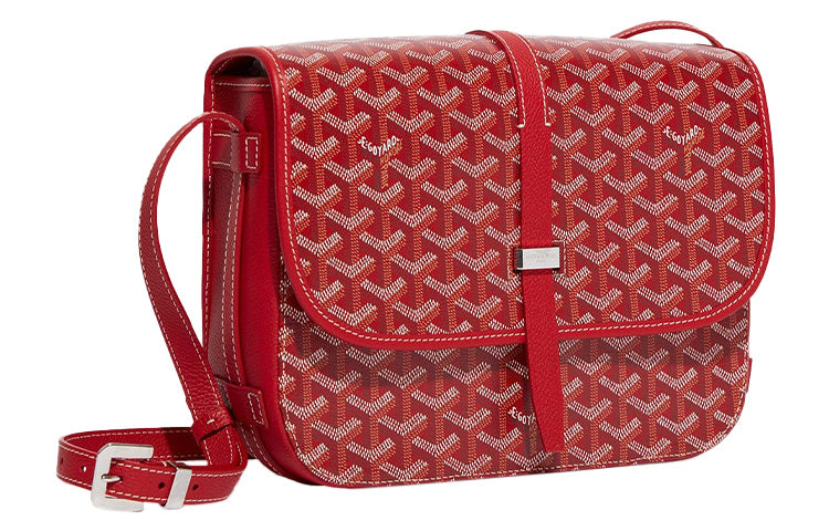 GOYARD Belvédère Canvas With Leather Crossbody Bags Shoulder Bags Unisex Red