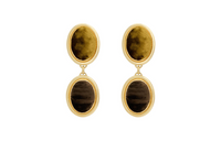 SAINT LAURENT Brass Viscose Silk Metal Earrings Women's Gold
