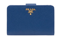 PRADA Leather Wallet Small Size Women's Blue
