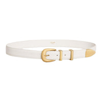 CELINE Badge Detail, Pin Buckle Leather Belts Women's White 2.5CM