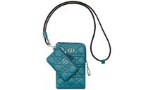 DIOR Cow Leather One Shoulder Crossbody Clutch Women's Deep Sea Blue
