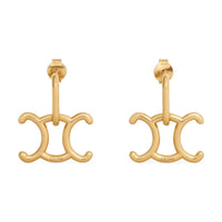 CELINE Triomphe Lock Earrings In Brass With Gold Finish