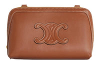 CELINE Triomphe Cow Leather Handheld Shoulder Bag, Crossbody Bag Mini Women's Brown