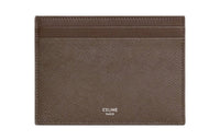CELINE Grained Calfskin Wallets Card Holders Women's Brown