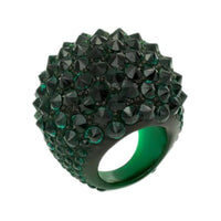 SAINT LAURENT Crystal, Resin, Glass Rings Unisex Dark Green