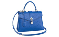 LOUIS VUITTON Rose Des Vents Ostrich Leather Handbag Shoulder Bag Women's Sapphire Blue
