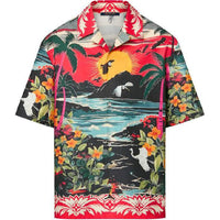LOUIS VUITTON Printed Short-Sleeved Cotton Shirt