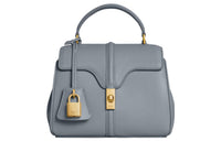 CELINE Satin Cow Leather Shoulder Bag Crossbody Bag Handbag Mini Women's Blue Gray