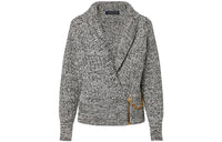 LOUIS VUITTON FW23 Knitted Fabric Cardigan Women's Gray