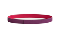 HERMES Double-Sided Solid Color Design Leather Belts Women's Purple Width 2.4CM
