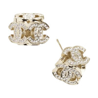 CHANEL Rhinestone Stud Earrings Women's