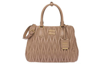 MIU MIU Nappa Leather Shoulder Bag Crossbody Bag Handbag Women's Beige