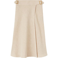 Loro Piana FW24 Casual Long Skirts Women's Sand Dune Beige