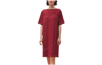 HERMES Short Sleeved Dresses Women's Rouge Red