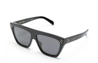 CELINE Acetate Irregular Shape Sunglasses Women's Black