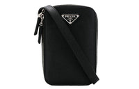 PRADA Cow Leather Fanny Pack Sling Bags Unisex Black