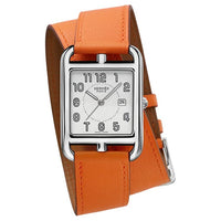 HERMES Cape Cod Collection Wrist Watch Quartz Movement Cowhide Strap 29*37mm White Dial Unisex