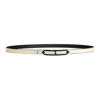 HERMES Calfskin Leather Belts Women's White Width 1.3CM
