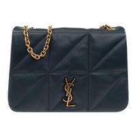 SAINT LAURENT Jamie Lambskin Shoulder Bag Medium Size Women's Marine Blue