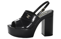 CHANEL One Strap Sandals 10.5cm Women's Black