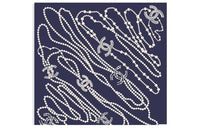 CHANEL Silk Scarves Women's Blue
