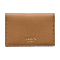 PRADA Leather Card Holder Men's Caramel