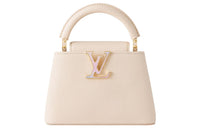 LOUIS VUITTON Capucines Taurillon Leather Capusin Shoulder Crossbody Handbag Mini Women's Quartz White