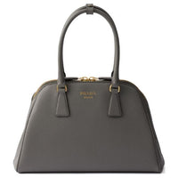 PRADA Saffiano Leather Handbag Medium Size Women's Gray