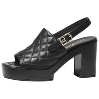 CHANEL Strap Sandals 9.5cm Women's Black