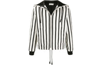 SAINT LAURENT Vertical Stripe Zipped Jacket