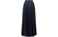 LOUIS VUITTON Monogram Silk Pleated Skirt