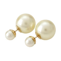 DIOR Resin Pearls Earrings Women's White