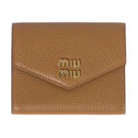 MIU MIU Leather Wallet Small Size Women's Caramel