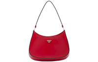 PRADA Cleo Leather Portable Crossbody Bag Shoulder Bag Women's Scarlet