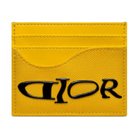DIOR Saddle Nylon With Leather Saddle Card Holder Men's Yellow