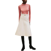HERMES FW24 Casual Long Skirts Women's Ecru
