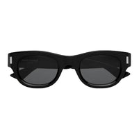 SAINT LAURENT Acetate Irregular Shape Sunglasses Men's Black