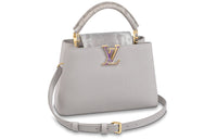 LOUIS VUITTON Capucines Water Snake Skin Capy Sine Handbag Women's Gray
