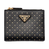 PRADA Leather Wallet Women's Black