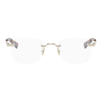 SAINT LAURENT Acetate Metal Square Eyeglass Frames Unisex Gold
