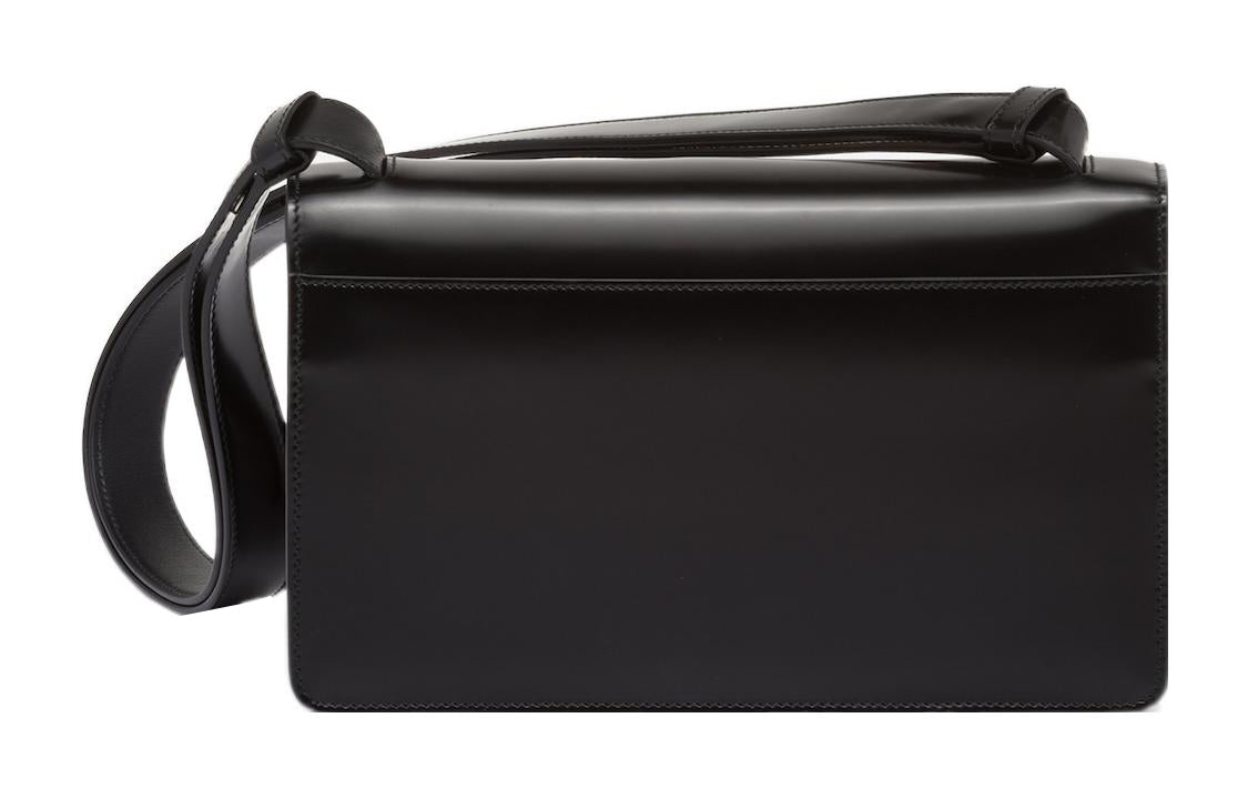 PRADA Brushed Leather Shoulder Bag Crossbody Bag Women's Black