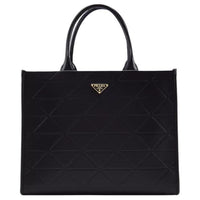 PRADA Cow Leather Handbag Tubas Women's Black
