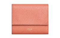 CELINE Calfskin Wallet Small Size Women's Pink