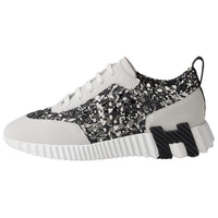 HERMES Bouncing Low Top Casual Shoes Women's Black White