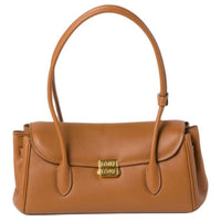 MIU MIU Leather Handbag Shoulder Bag Women's Cognac Brandy