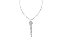 CHANEL 18K White Gold Necklaces Women's Silver